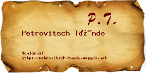 Petrovitsch Tünde névjegykártya